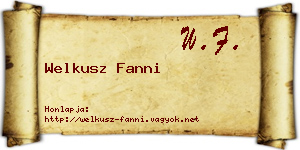 Welkusz Fanni névjegykártya